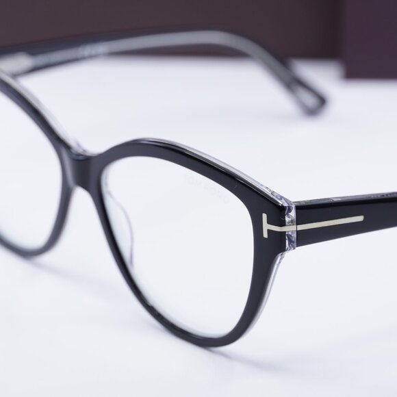 Tom Ford FT5954-B 003 Cat Eye Eyeglasses 54mm - Black/Crystal - Picture 8 of 10